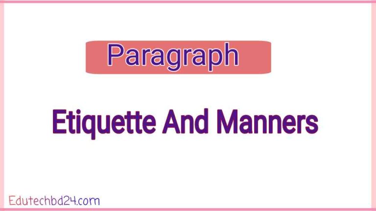 Etiquette And Manners